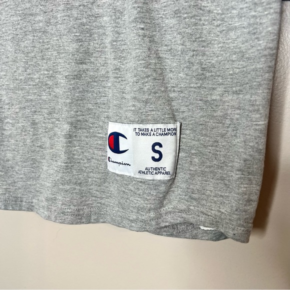 Champion Men's Raglan Baseball T Shirt 3/4 Sleeve Logo Patch Casual Athletic S - Picture 3 of 9